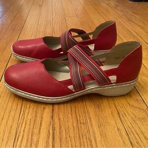 Remonte Soft Mary Jane Comfort Sandal Red Leather Women's EU 40 US 9 1.25" Heel
